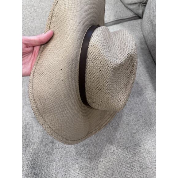 Janessa Leone Women\'s Beige Judith Packable Fedora Hat $287 NEW main image 9